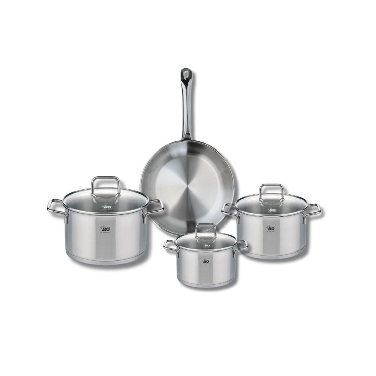Batterie de cuisine Profi Citrin en inox - 14, 16, 20 et 24 cm