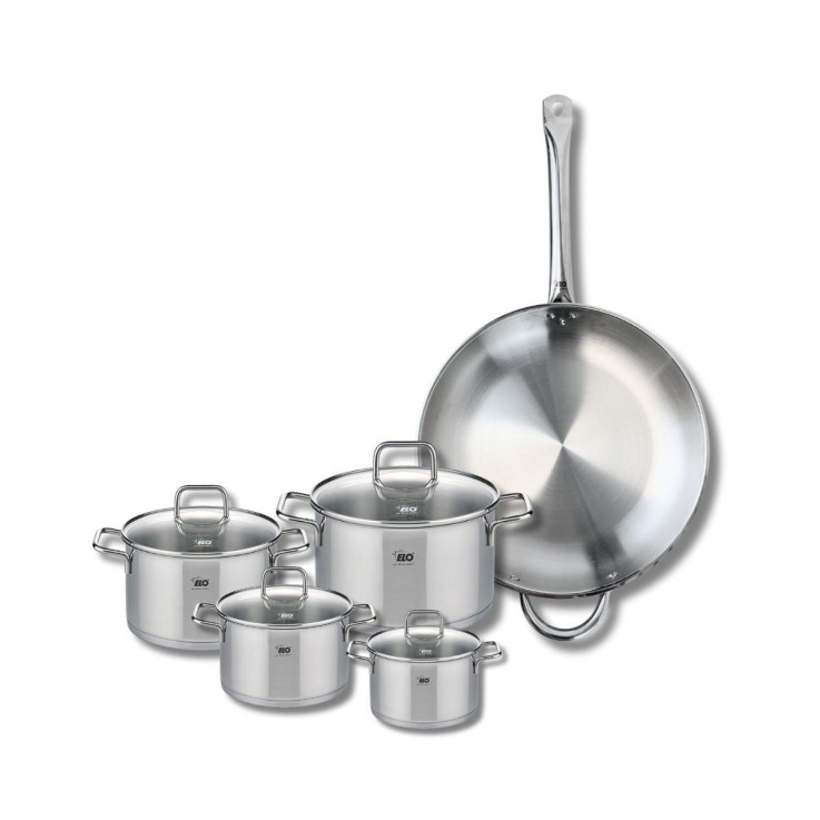Batterie de cuisine Profi Citrin en inox - poêle 32 cm - 4 faitouts