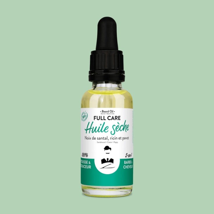 Huile sèche Bio à Barbe & Cheveux Full care (30ml)