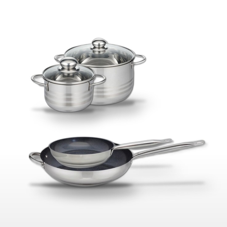 Batterie de cuisine Profi Therm Platinum en inox et céramique - 24/32 cm - 16/20 cm