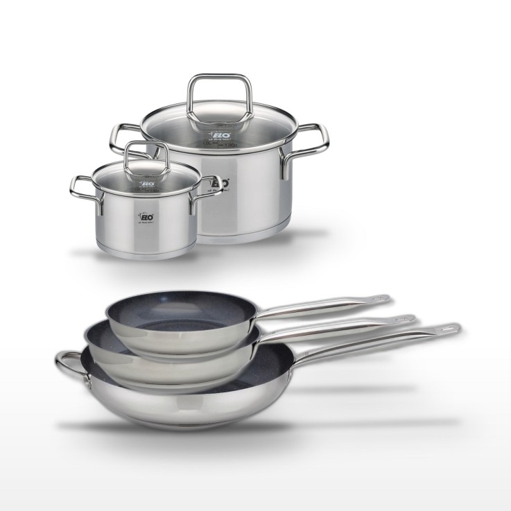 Batterie de cuisine Profi Therm Platinum en inox et céramique - 24/28/32 cm