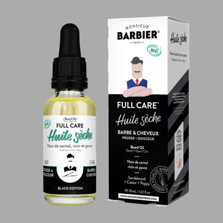 Huile sèche Bio à Barbe & Cheveux Full care black edition (30ml)