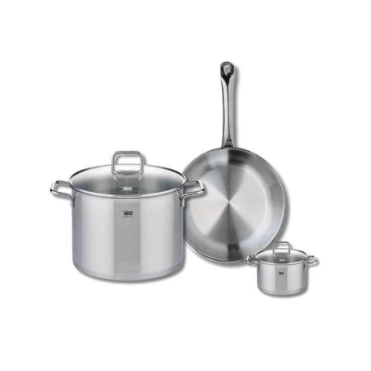 Batterie de cuisine Profi Citrin en inox - 28, 12 et 26 cm