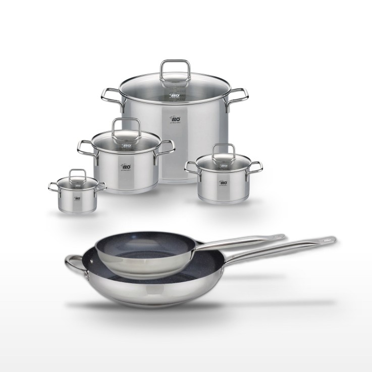 Batterie de cuisine Profi Therm Platinum en inox et céramique - 6 pièces