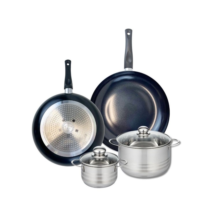 Batterie de cuisine Prima Brillant en aluminium et inox - 28/32/14/20 cm