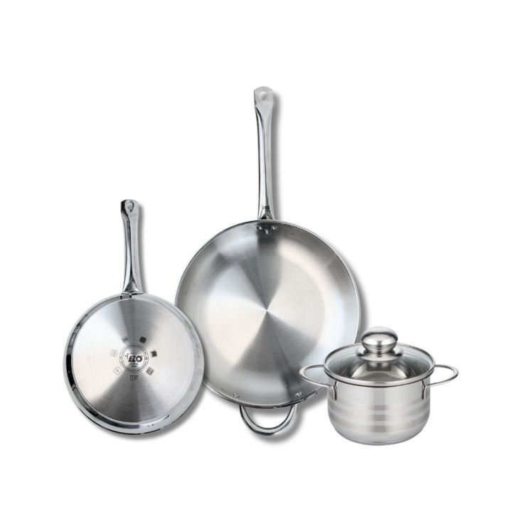 Batterie de cuisine Profi Brillant en inox - 24, 32 et 16 cm