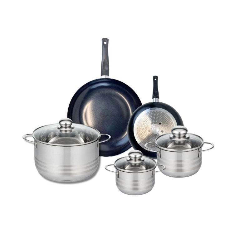 Batterie de cuisine Prima Brillant en aluminium et inox - 5 pièces