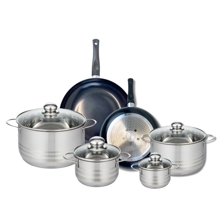Batterie de cuisine Prima Brillant en aluminium et inox - assortiment 6 pièces