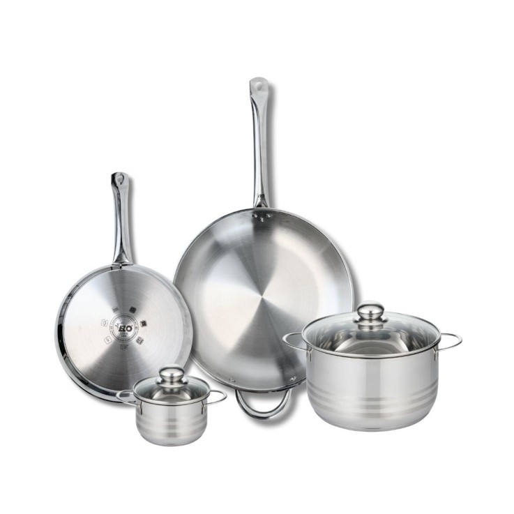 Batterie de cuisine Profi Brillant en inox - 4 pièces - poêles et faitouts