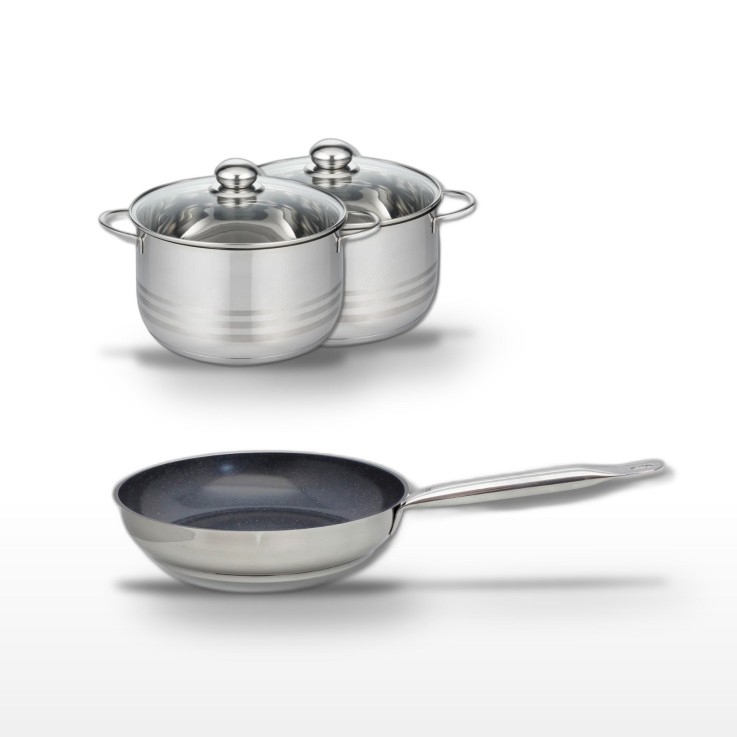 Batterie de cuisine Profi Therm Platinum en inox - 20 et 24 cm