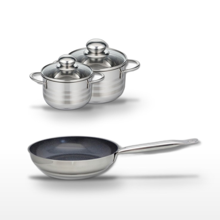 Batterie de cuisine Profi Therm Platinum en inox et céramique - 28 cm