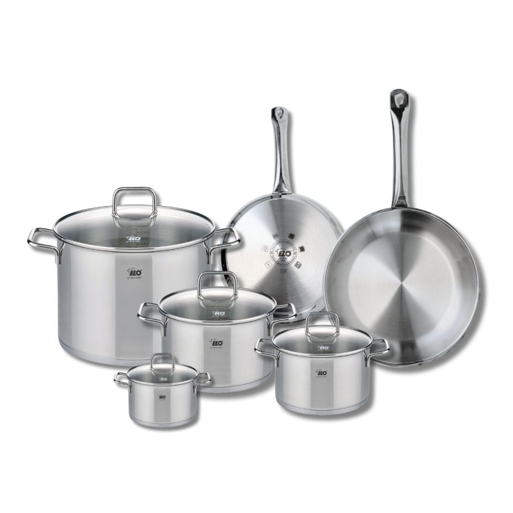 Batterie de cuisine Profi Citrin en inox - 2 poêles et 4 faitouts
