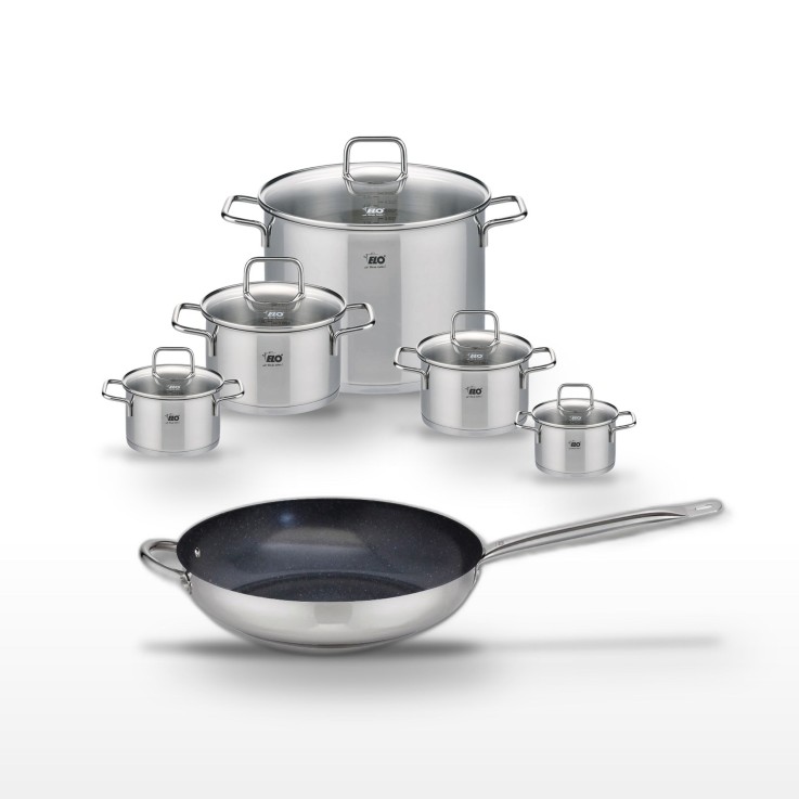 Batterie de cuisine Profi Therm Platinum et Citrin en inox et céramique - 32 cm