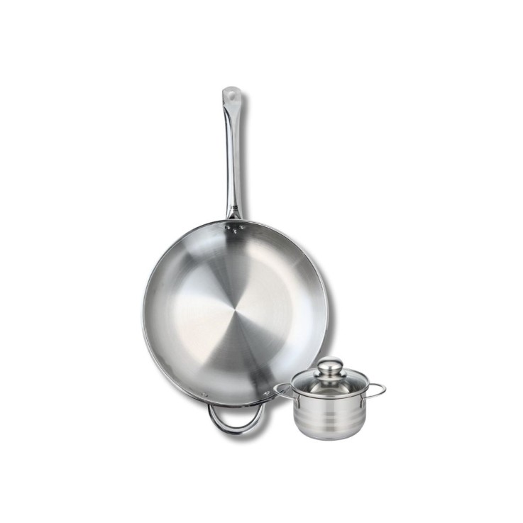 Batterie de cuisine Profi Brillant en inox - 32 cm et 12 cm