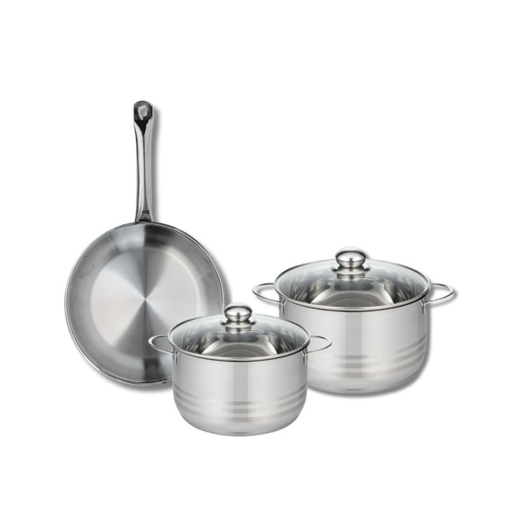 Batterie de cuisine Profi Brillant en inox - 20, 24 et 28 cm