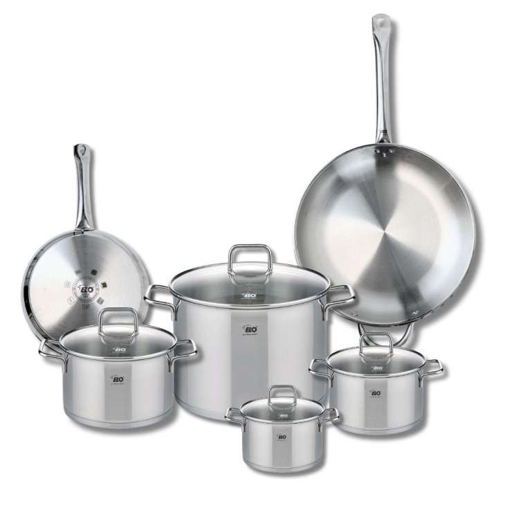 Batterie de cuisine Profi Citrin en inox - 6 pièces - poêles et faitouts