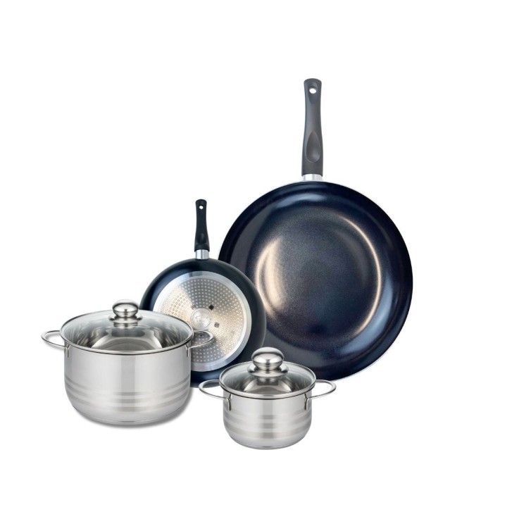 Batterie de cuisine Prima Brillant en aluminium et inox - 20, 32, 14 et 20 cm
