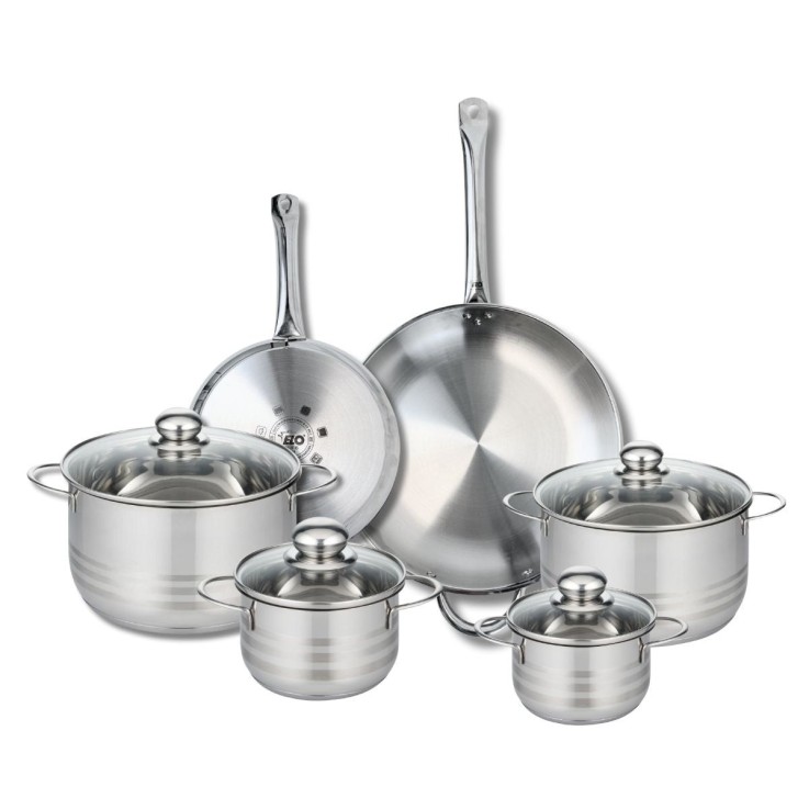 Batterie de cuisine Profi Brillant en inox - 2 poêles et 4 faitouts