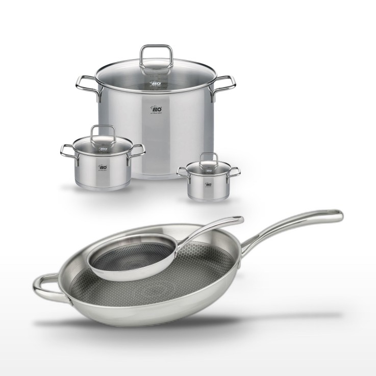 Batterie de cuisine Relief Evolution en inox - 5 pièces