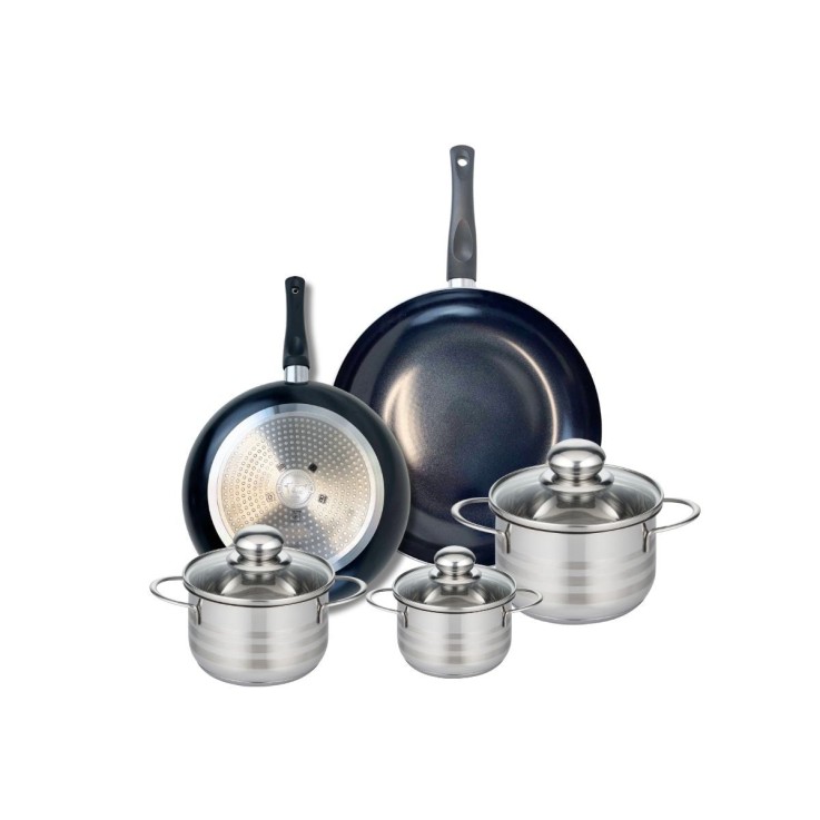 Batterie de cuisine Prima Brillant en aluminium et inox - 5 pièces