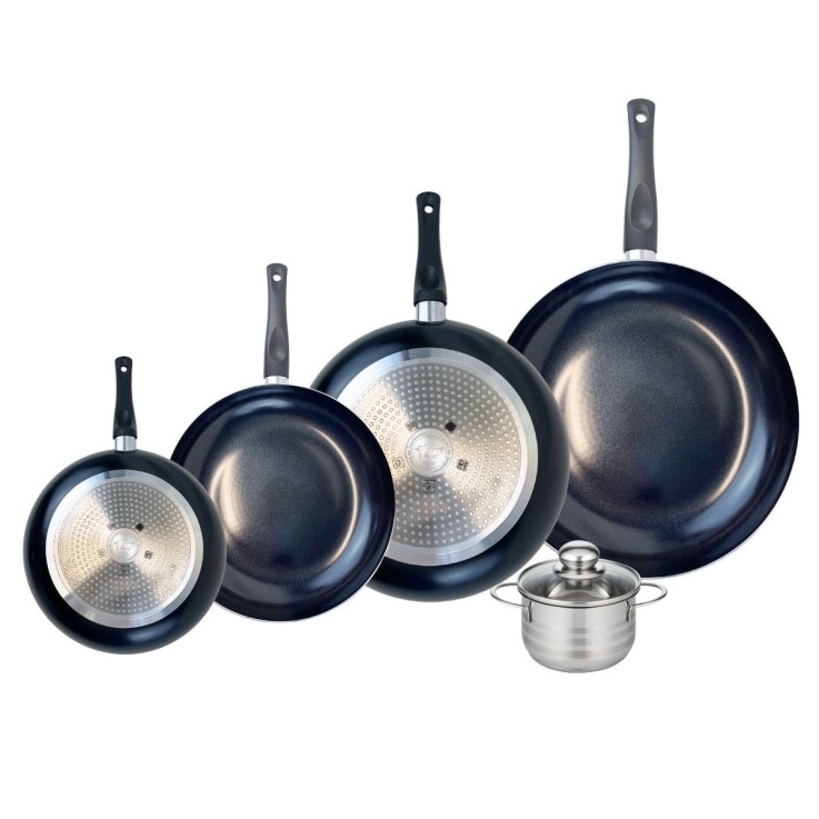 Batterie de cuisine Prima Brillant en aluminium et inox - 5 pièces