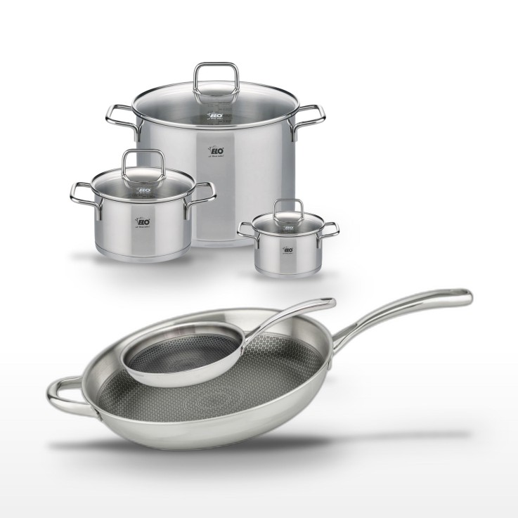 Batterie de cuisine Relief Evolution et Citrin en inox - 5 pièces