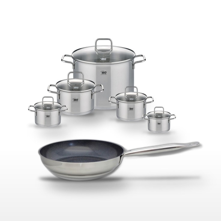 Batterie de cuisine Profi Therm Platinum et Citrin en inox - 6 pièces