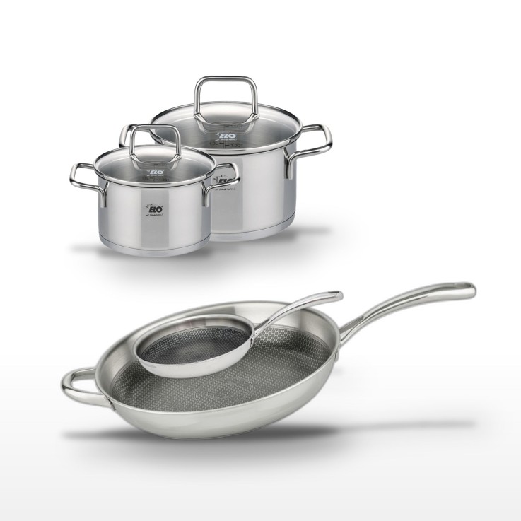 Batterie de cuisine Relief Evolution en inox - 24/32 cm - 16/20 cm
