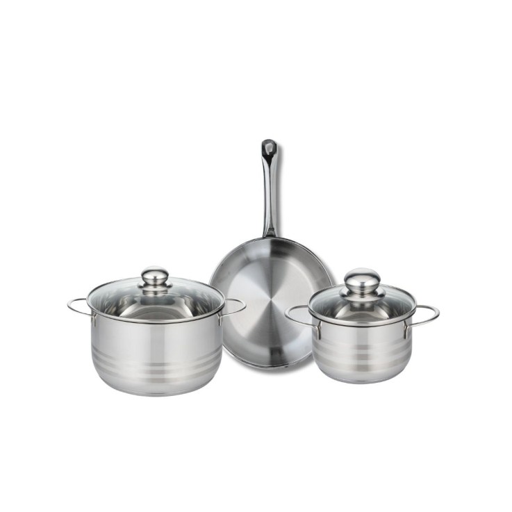 Batterie de cuisine Profi Therm Brillant en inox - 16/20/24 cm