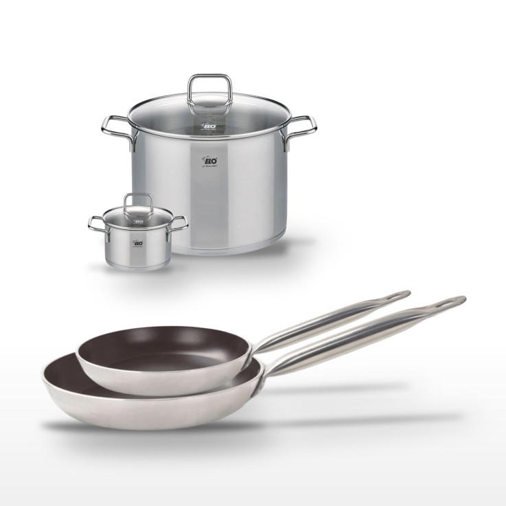 Batterie de cuisine Bistro Line - 28/32 cm et 14/26 cm - 1,2/9,5 L - noire