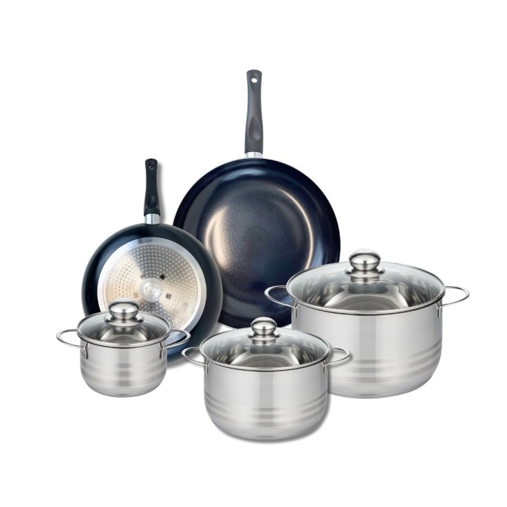 Batterie de cuisine Prima Brillant en aluminium et inox - 14 à 28 cm