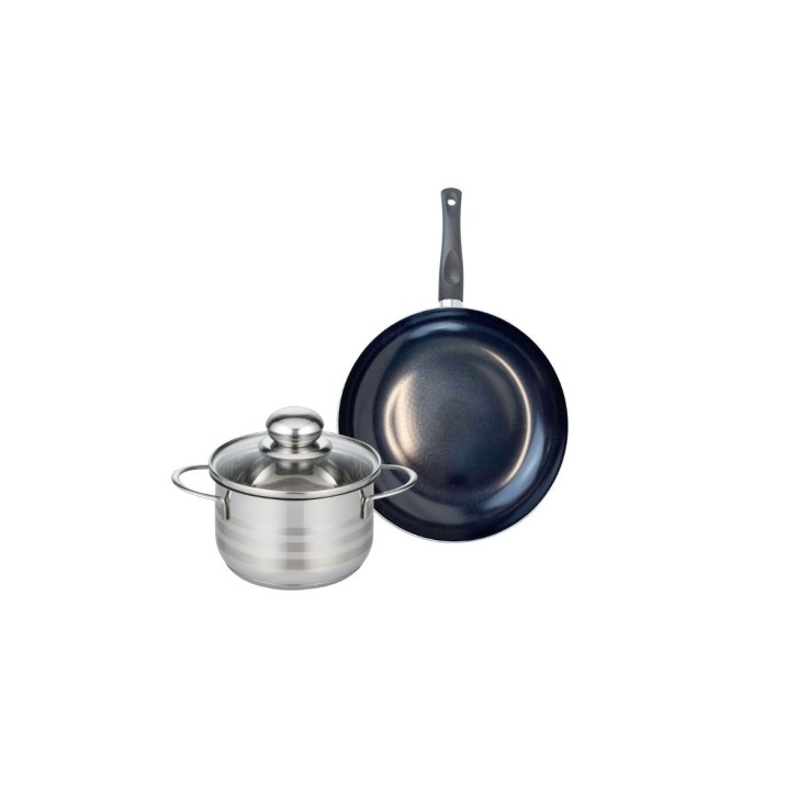 Ensemble de cuisson Prima Brillant en aluminium et inox - 24 cm - 16 cm