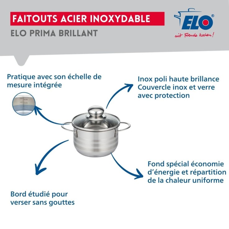 Ensemble de cuisson Prima Brillant en aluminium et inox - 24 cm - 16 cm