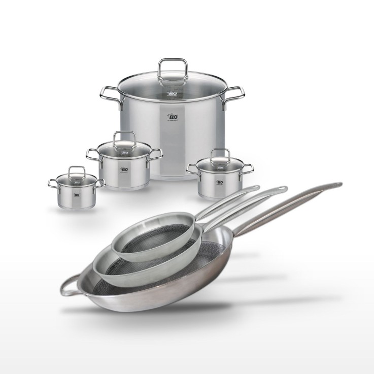 Batterie de cuisine Relief Solution en inox - 7 pièces