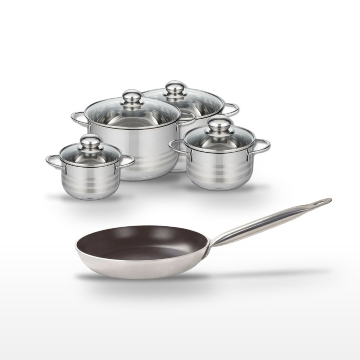 Batterie de cuisine Bistro Line et Brillant en aluminium et inox
