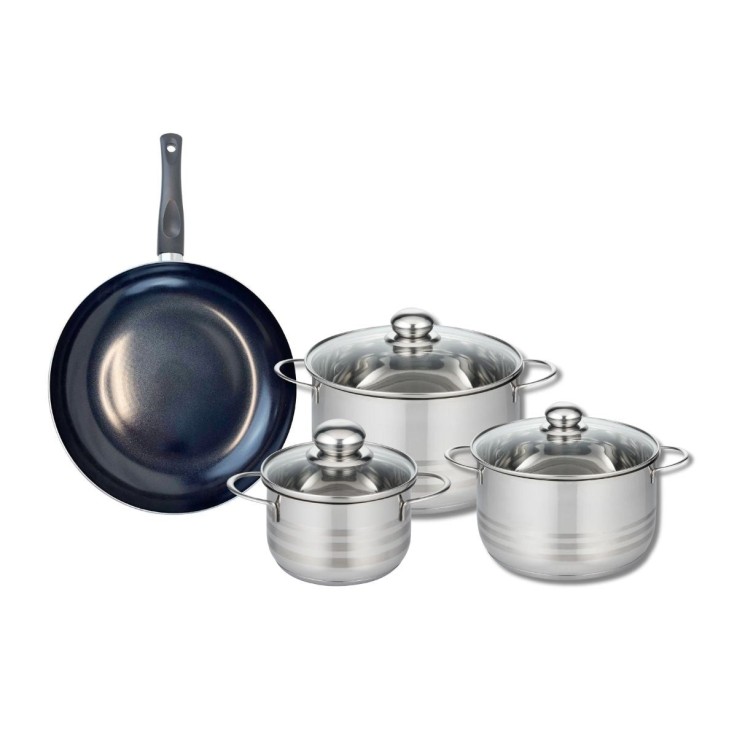 Batterie de cuisine Prima Brillant en aluminium et inox - 16, 20, 24 et 28 cm