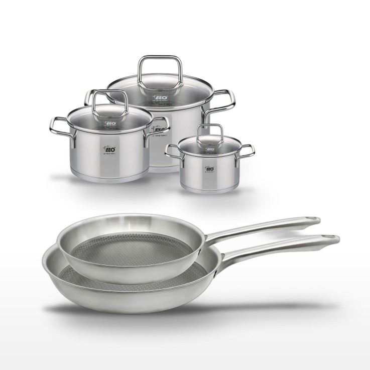 Batterie de cuisine Relief Passion, Citrin en inox - 5 pièces - 24/28 cm