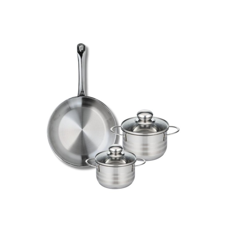 Batterie de cuisine Profi Brillant en inox - 28, 14 et 16 cm