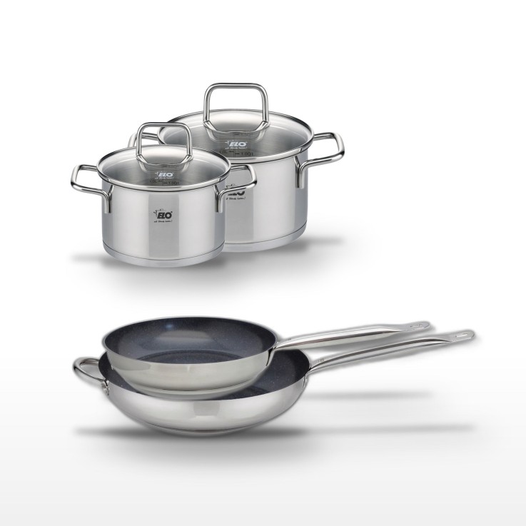 Batterie de cuisine Profi Therm Platinum en inox - dimensions 12/14/28/32 cm - grise