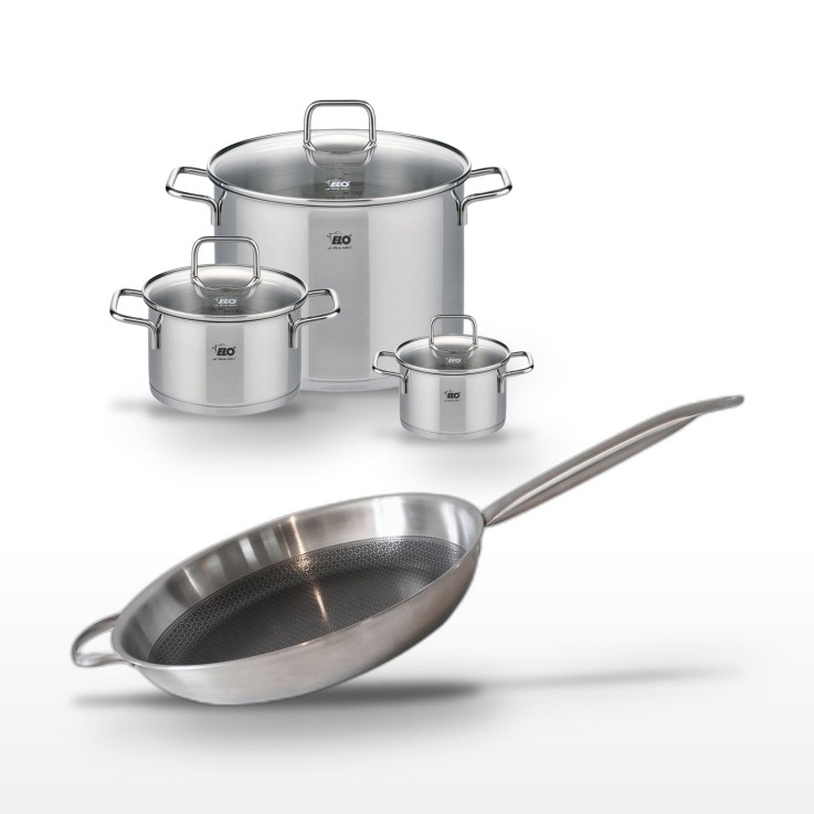 Batterie de cuisine Relief Solution en inox - poêle 32 cm