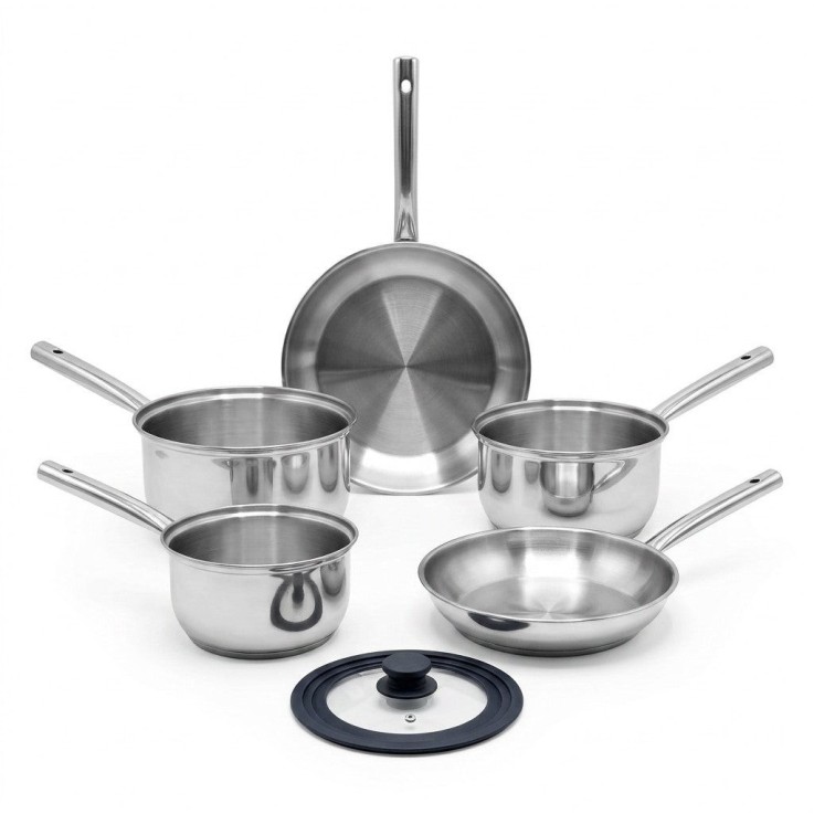 Batterie de cuisine Rhona en inox - 5 pièces - 18 à 28 cm