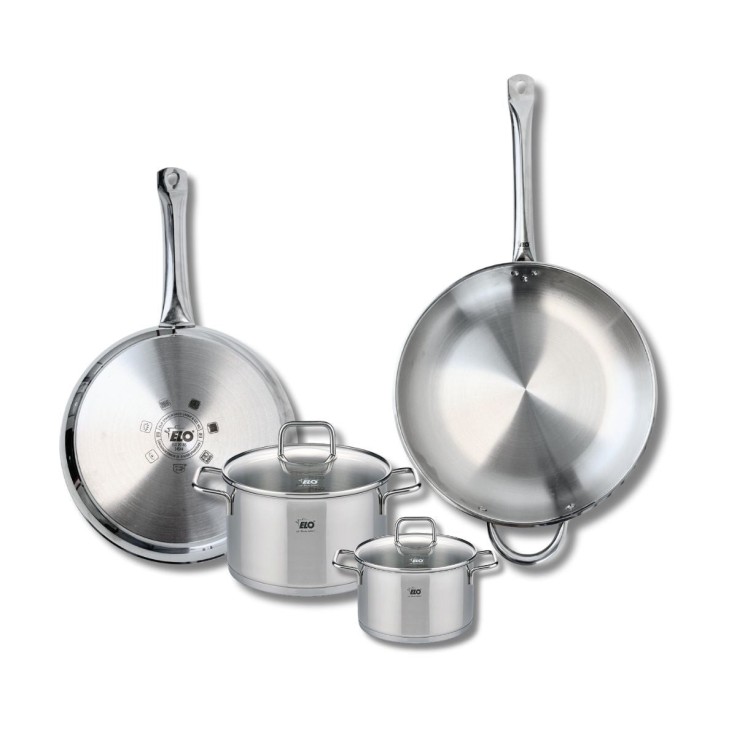 Ensemble de poêles et faitouts Profi Citrin en inox - 28 et 32 cm - 14 et 20 cm