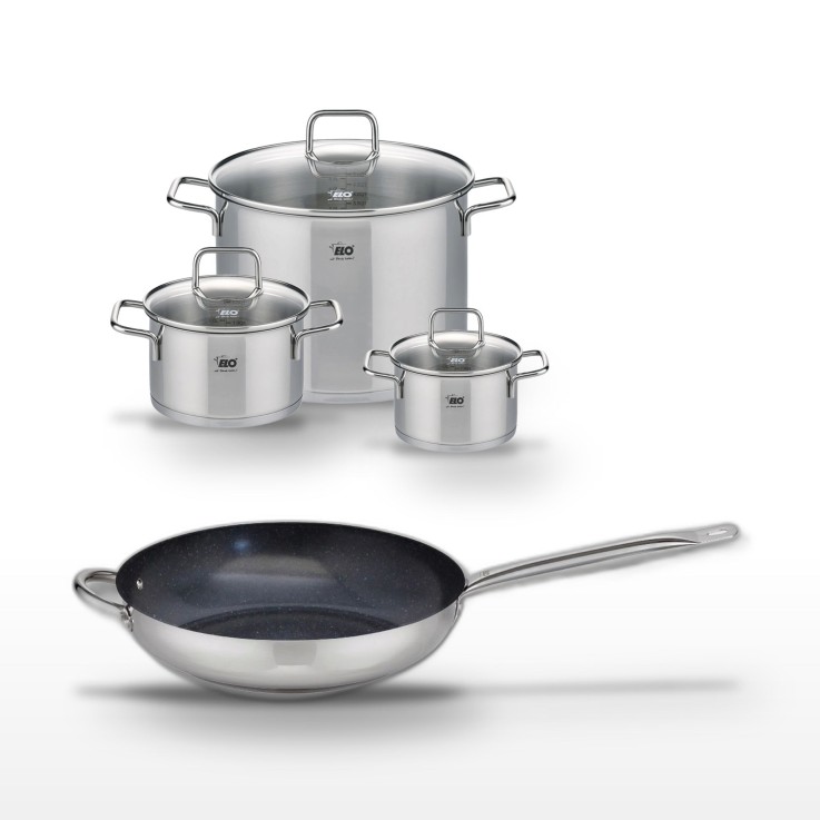 Batterie de cuisine Profi Therm Platinum et Citrin en inox et céramique