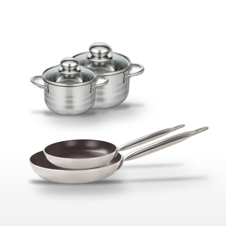 Batterie de cuisine Bistro Line - poêles 28/32 cm - faitouts 14/16 cm - noir