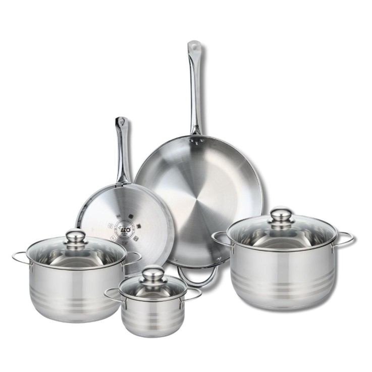 Batterie de cuisine Profi Brillant en inox - 24/32 cm - 14/20/24 cm - gris