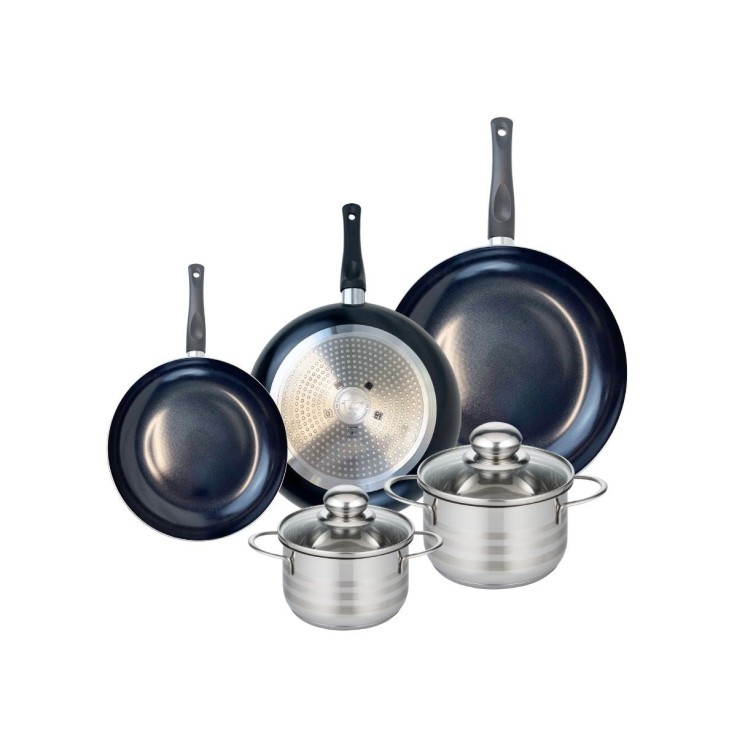 Batterie de cuisine Prima Brillant en aluminium et inox - 5 pièces