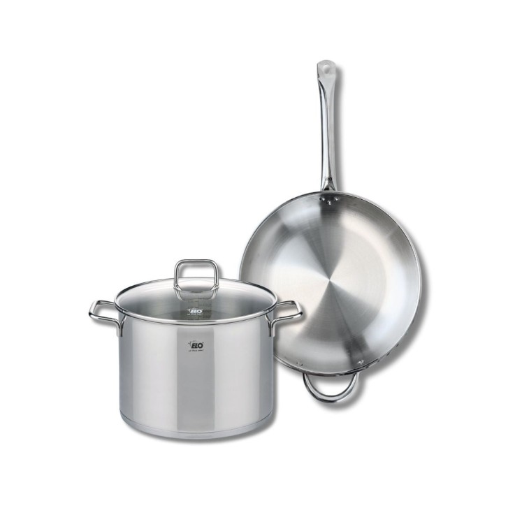 Ensemble poêle et faitout Profi Citrin en inox - 32 et 26 cm