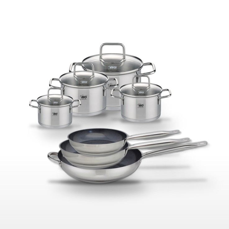 Batterie de cuisine Profi Therm Platinum en inox - 7 pièces - grise