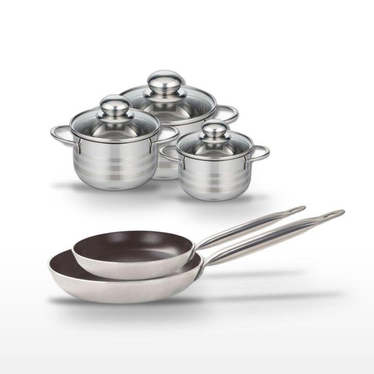 Batterie de cuisine Bistro Line en aluminium et inox - 5 pièces