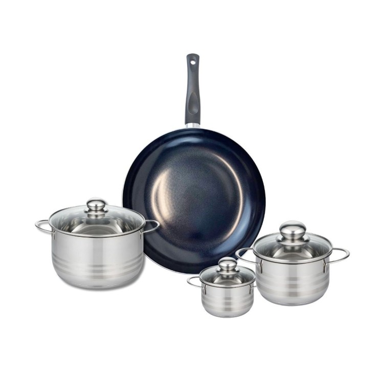 Batterie de cuisine Prima Brillant en aluminium et inox - 4 pièces